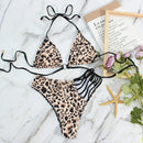 Bikini with tie and side cutout