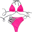 Bikini with tie and side cutout