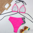 Bikini with tie and side cutout