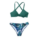 Printed Cross Strap Bikini