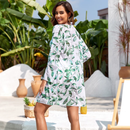 Tropical High-Waisted Bikini Set with Matching Cover-Up