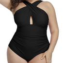 Plus size swimsuit with adjustable cross straps