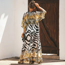 Animal print beach cover-up with front tie