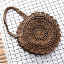 Bohemian Round Straw Beach Bag
