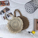 Bohemian Round Straw Beach Bag