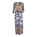 Animal print beach cover-up with front tie