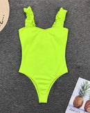Ruffle Strap Swimsuit - Sweet