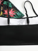 Tropical floral bikini set with beach cover up