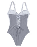 Swimsuit with padded cups and back ties