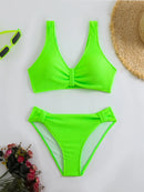 Coastal Allure V-Neck Bikini Set