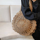 Bohemian Round Straw Beach Bag