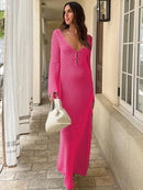 SunKnit Sheer Maxi Cover-Up Dress