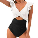 V-neck swimsuit with tummy control