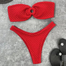 Textured Ring Bandeau Bikini