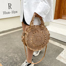 Bohemian Round Straw Beach Bag