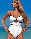 Bow Front Textured Swimsuit - Summer