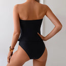 Two-tone strapless tankini