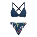 Printed Cross Strap Bikini