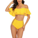 Lace Bloom Off-Shoulder Bikini Set