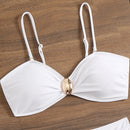 Elegant Mesh Strapless Three-Piece Swimsuit Set