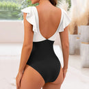 V-neck swimsuit with tummy control