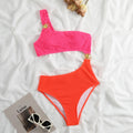 One-shoulder swimsuit with hoop detail
