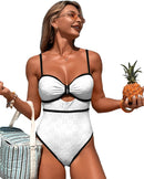 Bow Front Textured Swimsuit - Summer