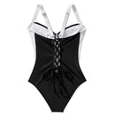 Swimsuit with padded cups and back ties