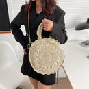 Bohemian Round Straw Beach Bag