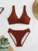 Coastal Allure V-Neck Bikini Set