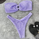 Textured Ring Bandeau Bikini