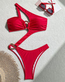 Fierce One Shoulder Swimsuit with Hoop