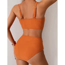 High-waisted ruched bikini - Pleated