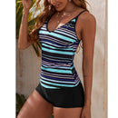 Tyana Striped Two-Piece Swimsuit with Shorts