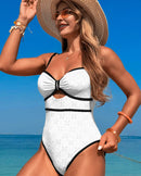 Bow Front Textured Swimsuit - Summer
