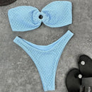 Textured Ring Bandeau Bikini