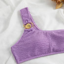 One-shoulder swimsuit with hoop detail