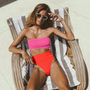 One-shoulder swimsuit with hoop detail