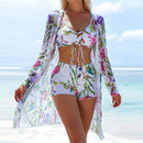 Tropical Bloom 3-Piece Bikini Set