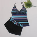 Tyana Striped Two-Piece Swimsuit with Shorts