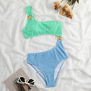 One-shoulder swimsuit with hoop detail