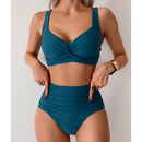 High-waisted ruched bikini - Pleated