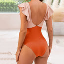 V-neck swimsuit with tummy control