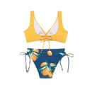 Floral V-Neck Push-Up Bikini Set