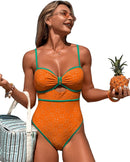 Bow Front Textured Swimsuit - Summer