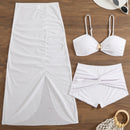 Elegant Mesh Strapless Three-Piece Swimsuit Set