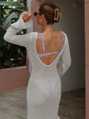 SunKnit Sheer Maxi Cover-Up Dress