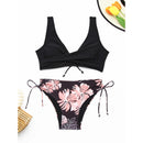 Floral V-Neck Push-Up Bikini Set