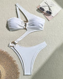 Fierce One Shoulder Swimsuit with Hoop