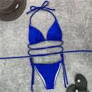 Triangle bikini set with wrap front